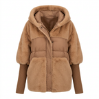 Women's Faux Fur Hooded Coat for Insulated Autumn Wear