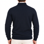 Men's Soft Cotton Blend Half Zip Pullover with Ribbed Trims