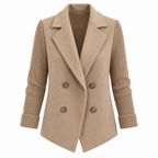 Casual Blazer Coat - Soft Ribbed Fabric, Versatile All-Season Style