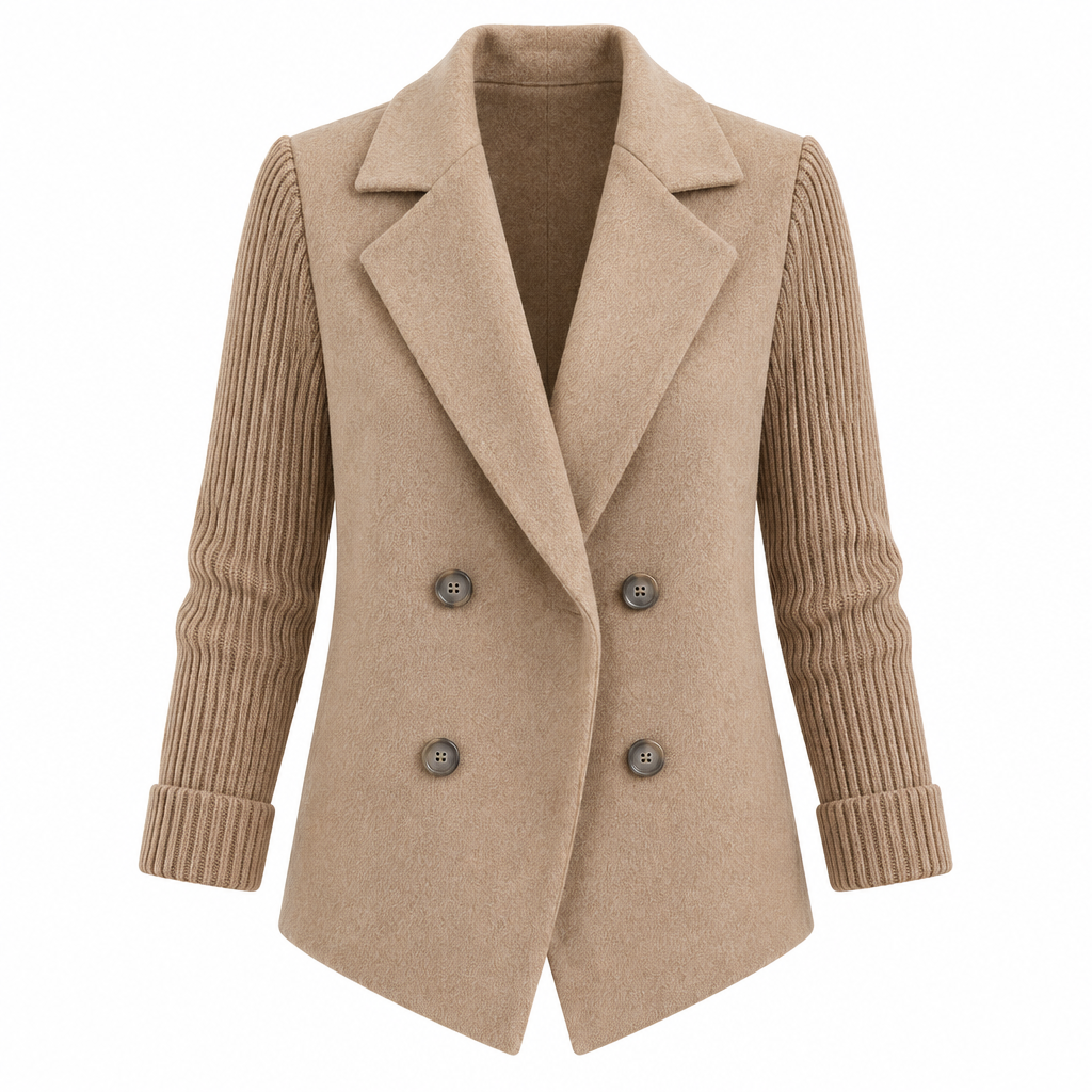 Casual Blazer Coat - Soft Ribbed Fabric, Versatile All-Season Style