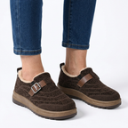 Women's Orthopaedic Slip On Winter Shoe with Decorative Buckle Strap
