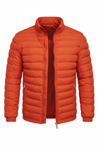 Men's Puffer Jacket - Orange Red Front