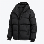 Men’s Hooded Puffer Jacket - Front Zip