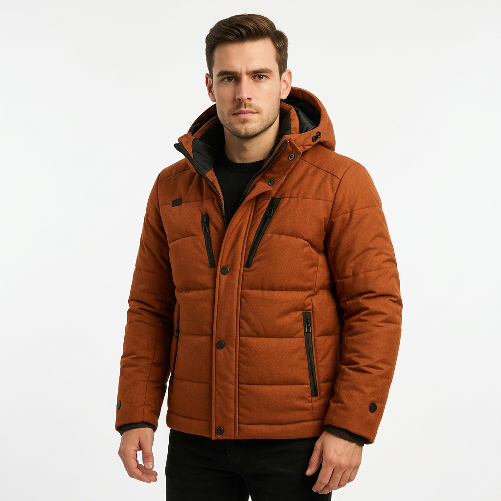 Men's Detachable Hood Down Parka - Lightweight Warmth and Packable Design