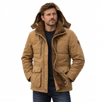 Men's Waterproof Winter Jacket – Hooded & Fleece-Lined