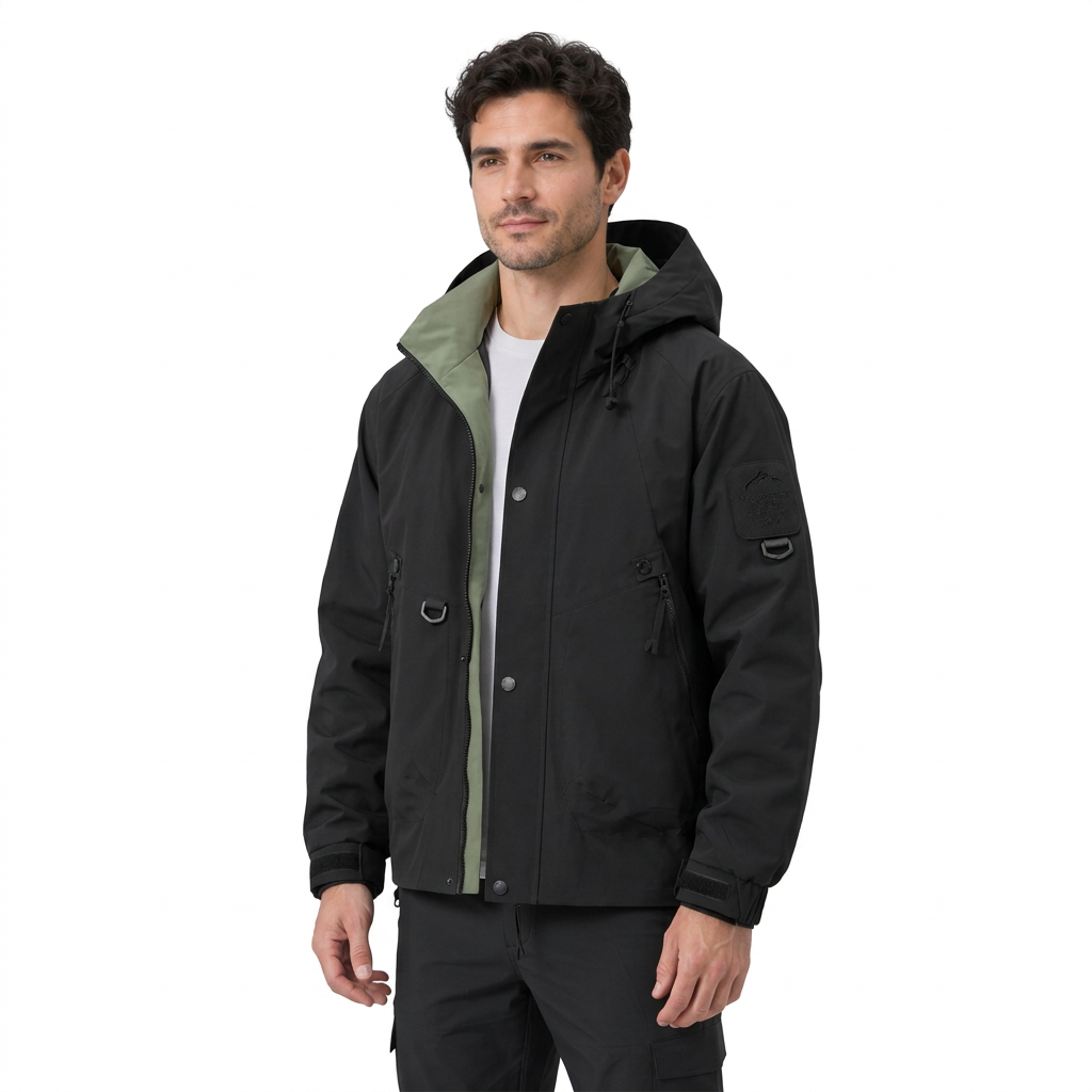 Men's Waterproof Rain Jacket – Lightweight, Adjustable Hood, Relaxed Fit