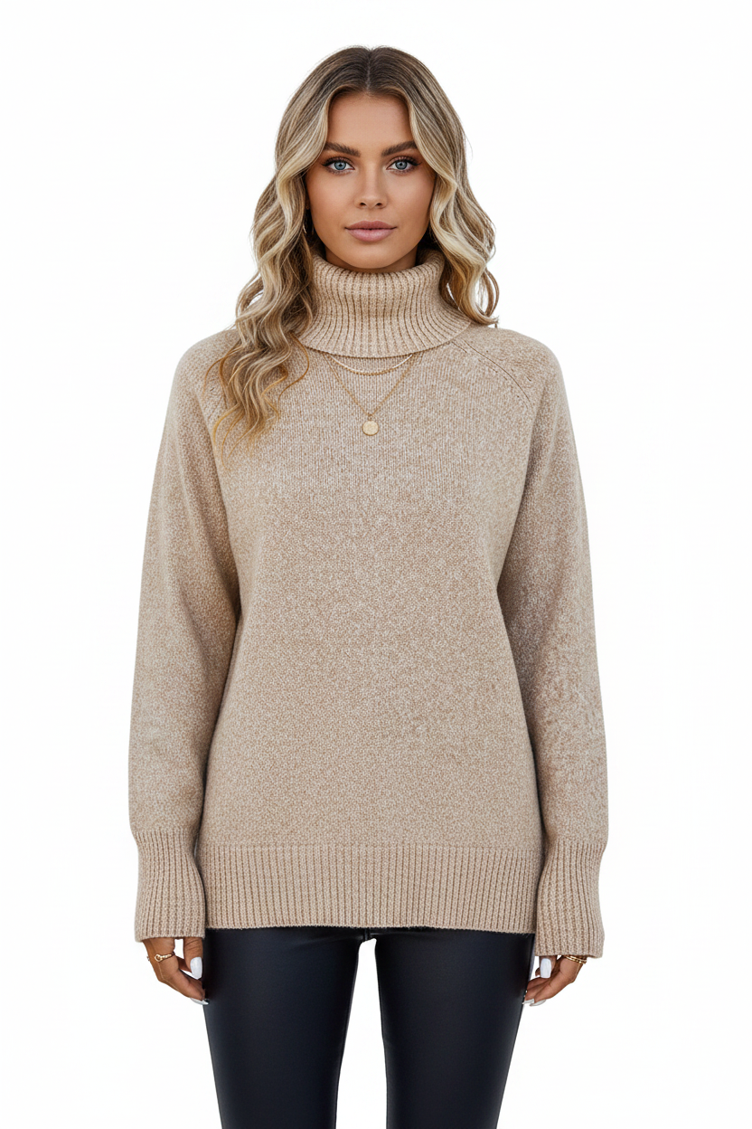 High Neck Pullover - modell framifrån