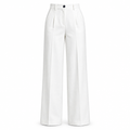 White tailored wide-leg trousers