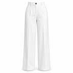 White tailored wide-leg trousers