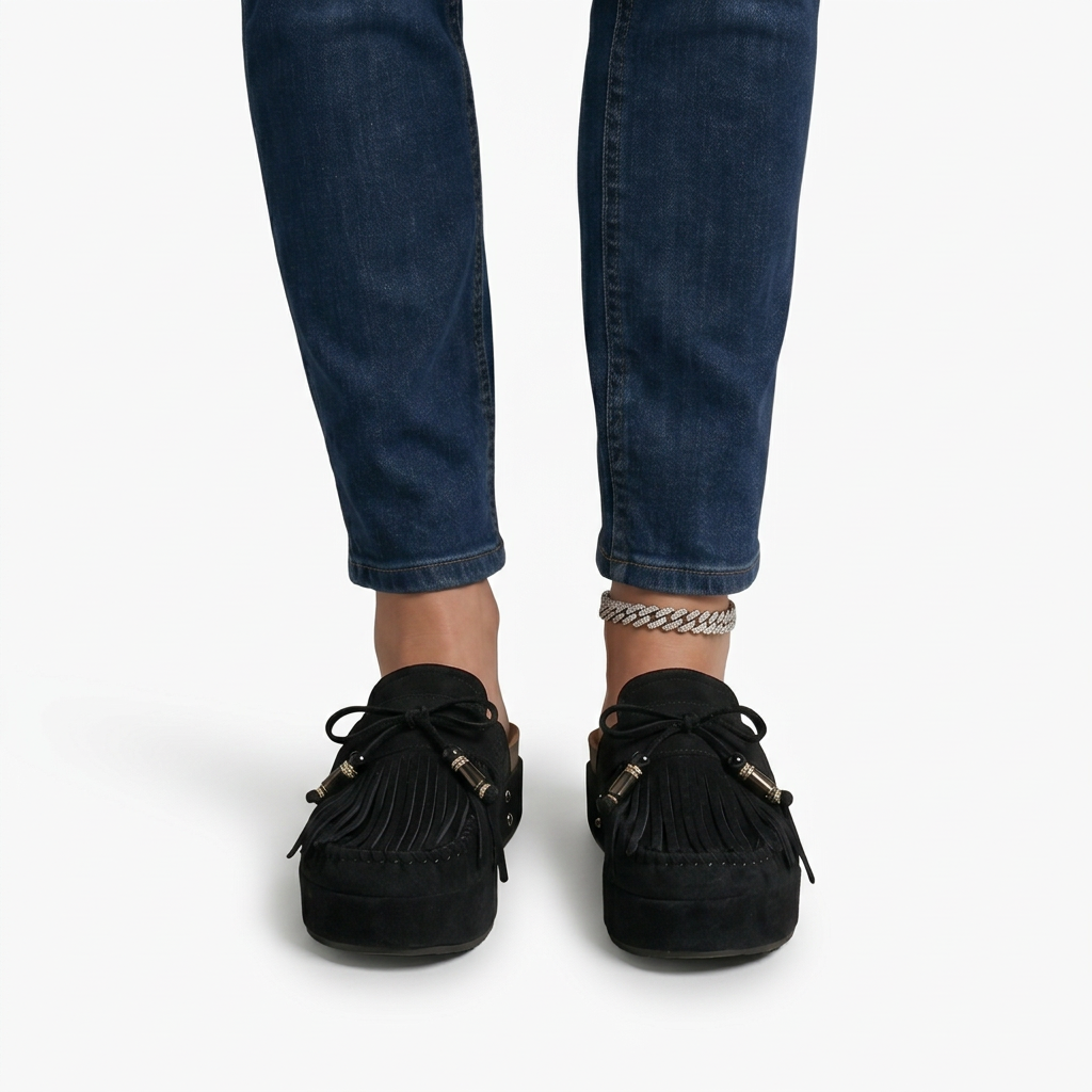 Women's Leather Sandals with Round Toe