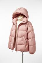 Women's Puffer Jacket - Pink Side