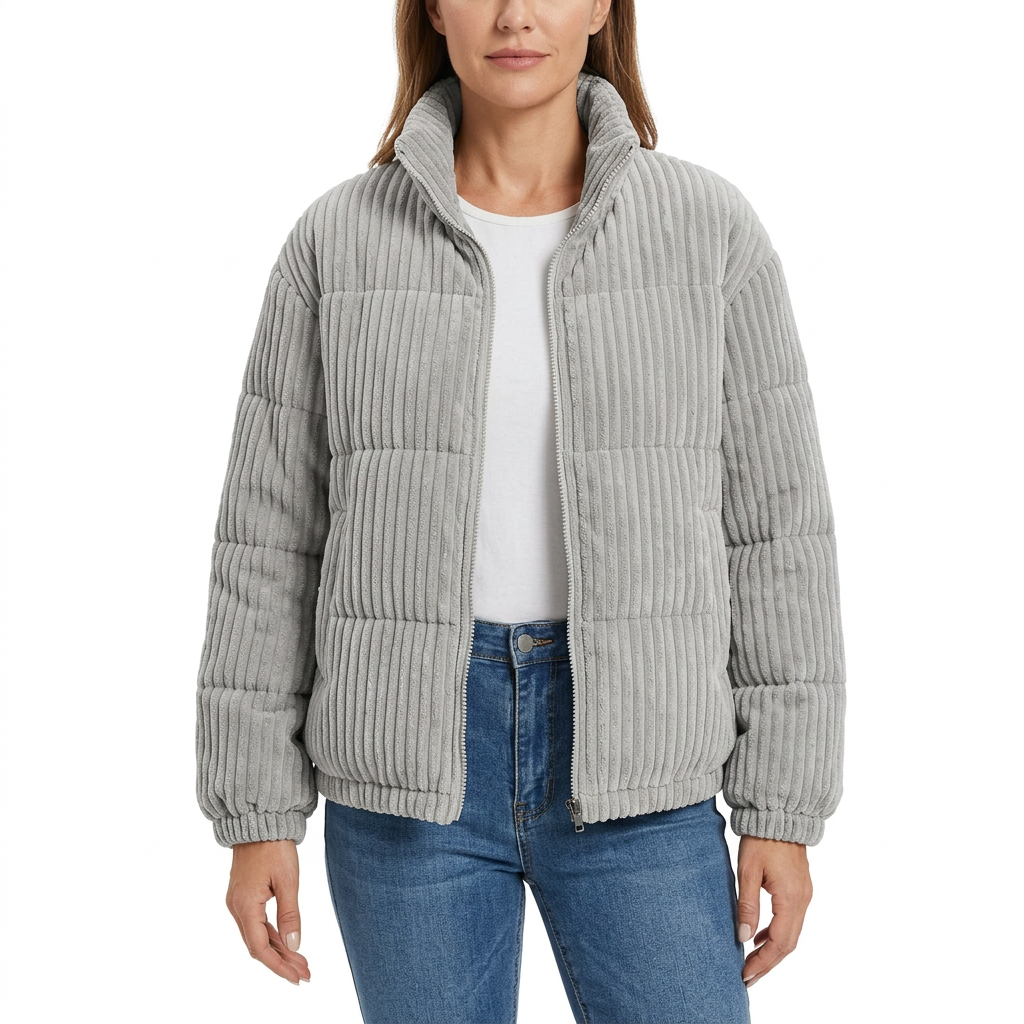 Women's Corduroy Winter Coat - Warm Everyday Style