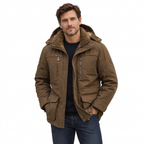 Men's Waterproof Winter Jacket – Hooded & Fleece-Lined