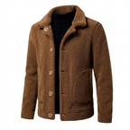 Men's Short Jacket with Lapel Collar and Front Pockets