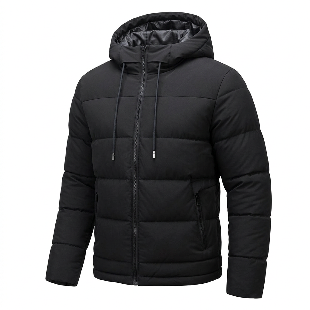 Men's Waterproof Insulated Winter Jacket with Adjustable Hood