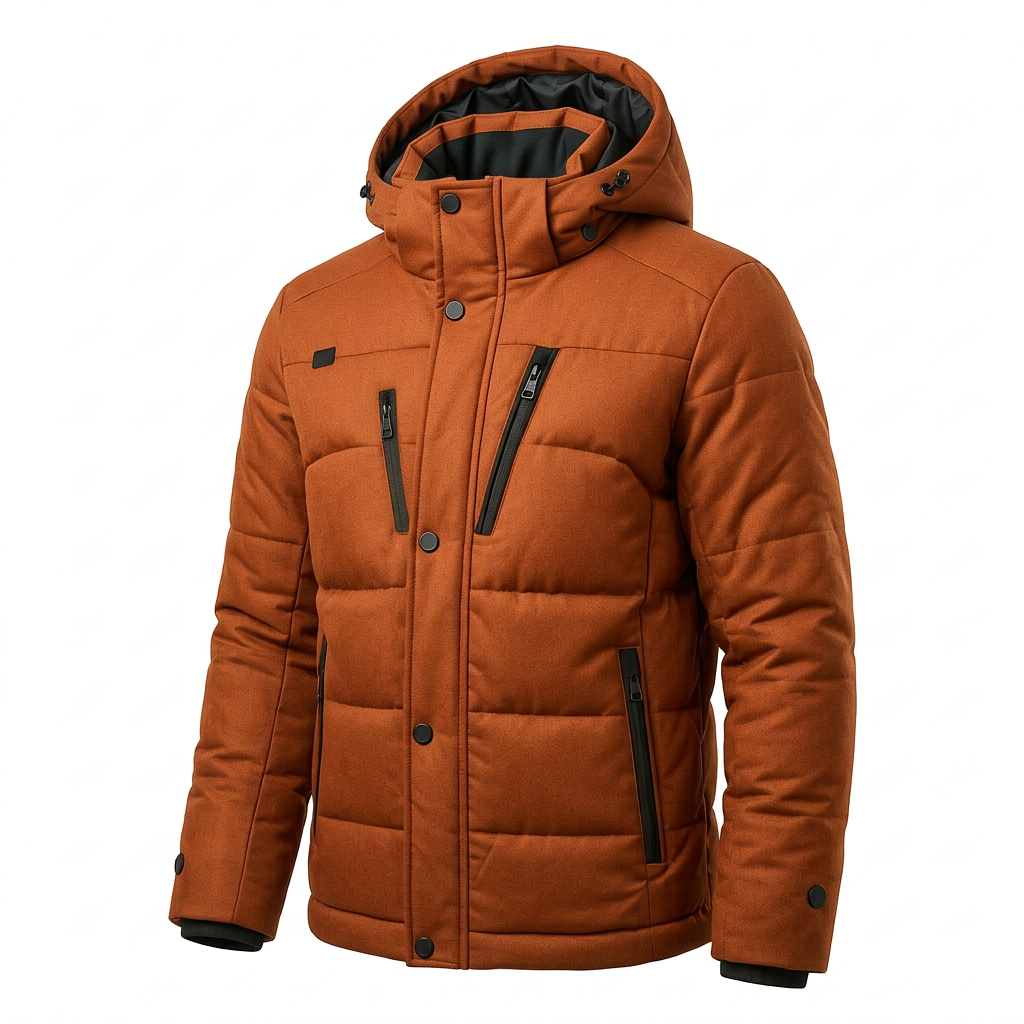 Men's Detachable Hood Down Parka - Lightweight Warmth and Packable Design