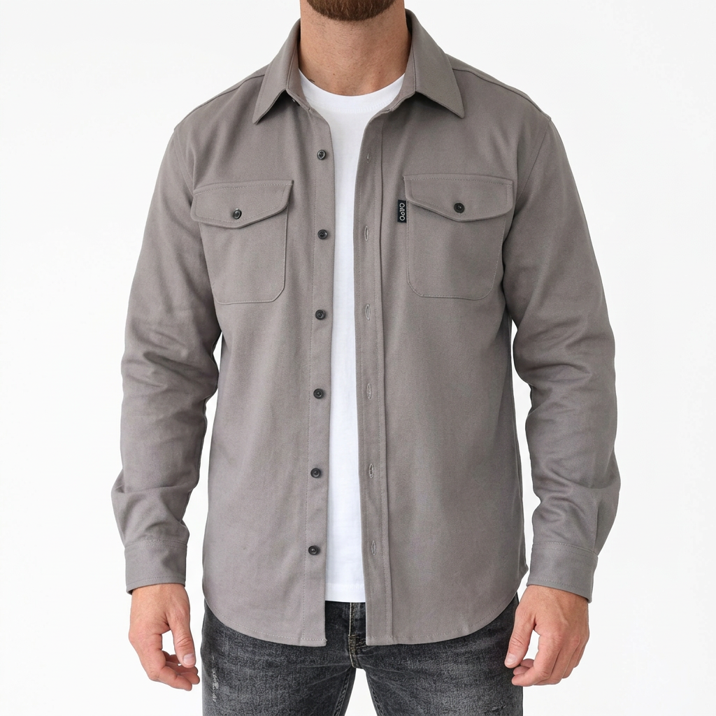 Classic Shirt Jacket with Flap Chest Pockets