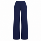 Dark blue pull-on wide-leg trousers
