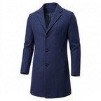 Men's Tailored Winter Trench Coat with Button Front