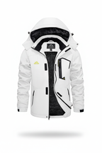 Men's hooded winter fleece lined jacket on a white background
