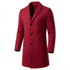 Men's Tailored Winter Trench Coat with Button Front
