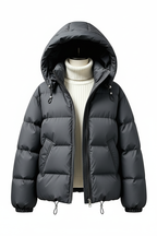 Women's Puffer Jacket - Dark Grey
