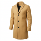 Men's Tailored Winter Trench Coat with Button Front