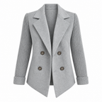 Casual Blazer Coat - Soft Ribbed Fabric, Versatile All-Season Style