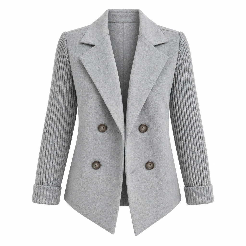 Casual Blazer Coat - Soft Ribbed Fabric, Versatile All-Season Style