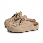 Women's Leather Sandals with Round Toe