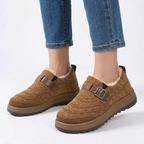 Women's Orthopaedic Slip On Winter Shoe with Decorative Buckle Strap