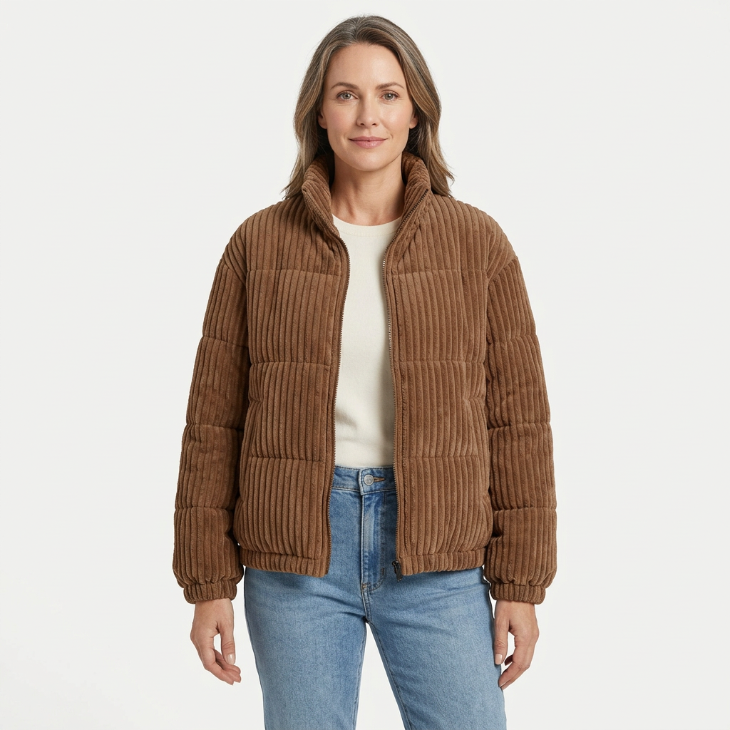Women's Corduroy Winter Coat - Warm Everyday Style