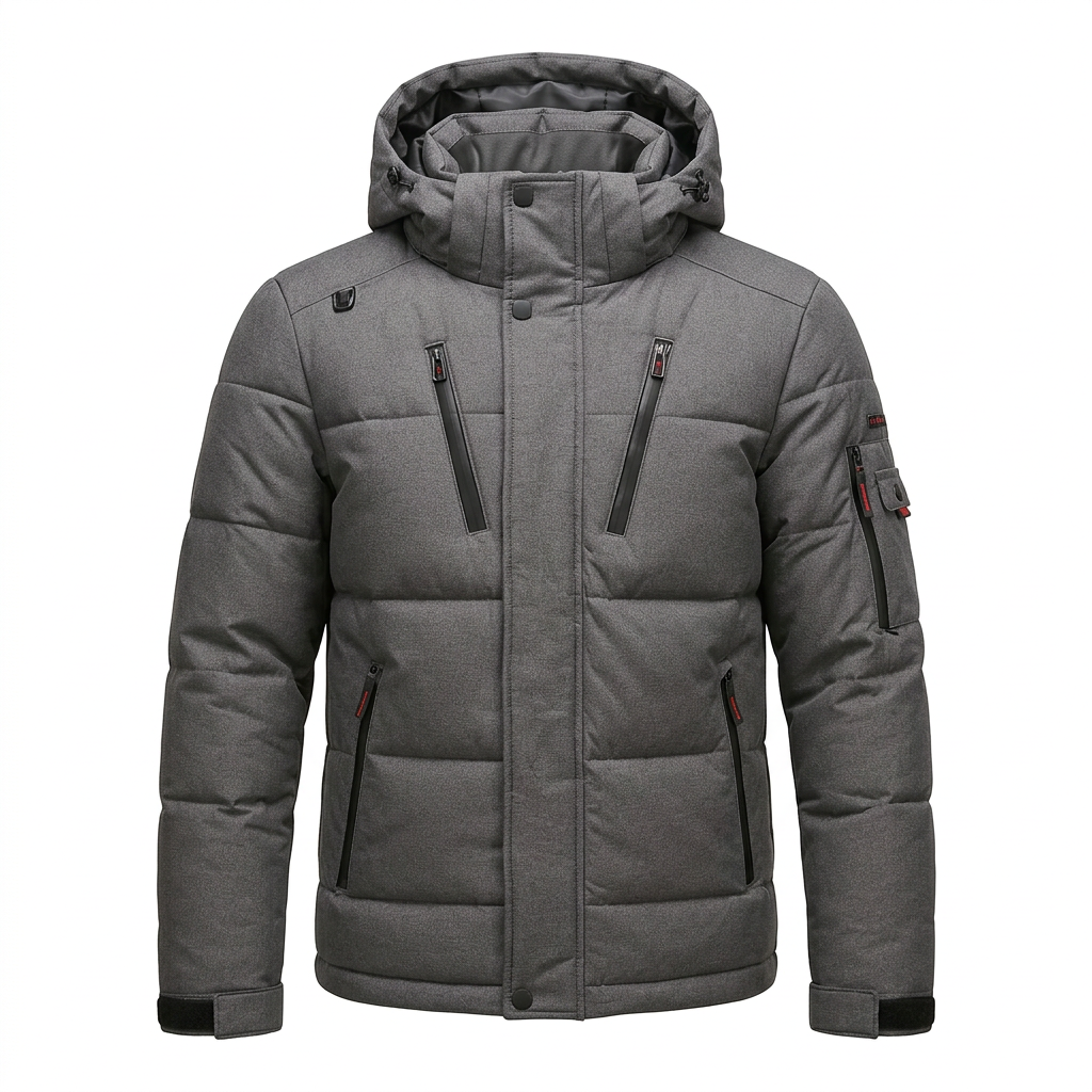 Men's Detachable Hood Down Parka - Lightweight Warmth and Packable Design