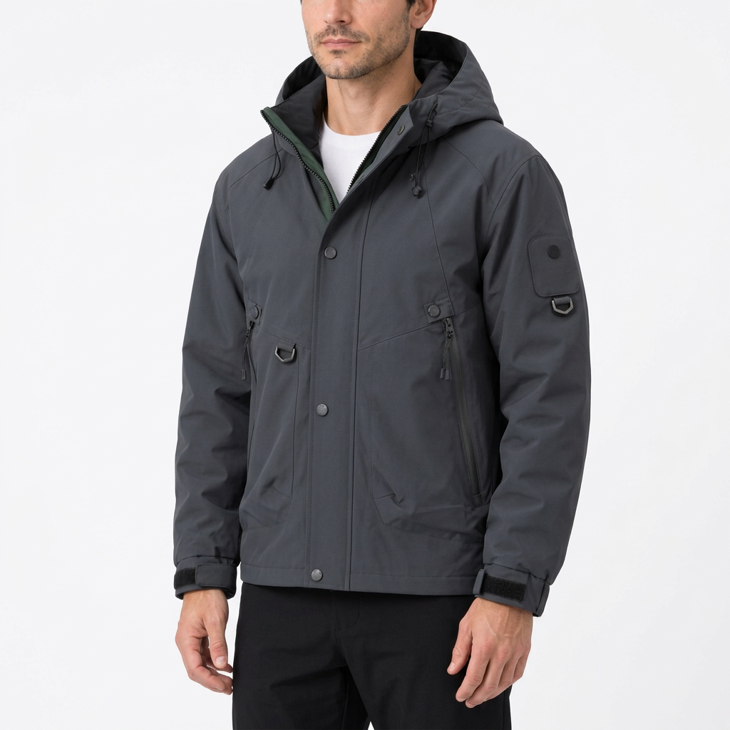 Men's Waterproof Rain Jacket – Lightweight, Adjustable Hood, Relaxed Fit