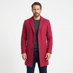 Men's Tailored Winter Trench Coat with Button Front