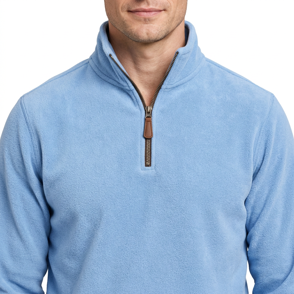 Men’s Quarter-Zip Fleece Jumper – Stand Collar & Regular Fit