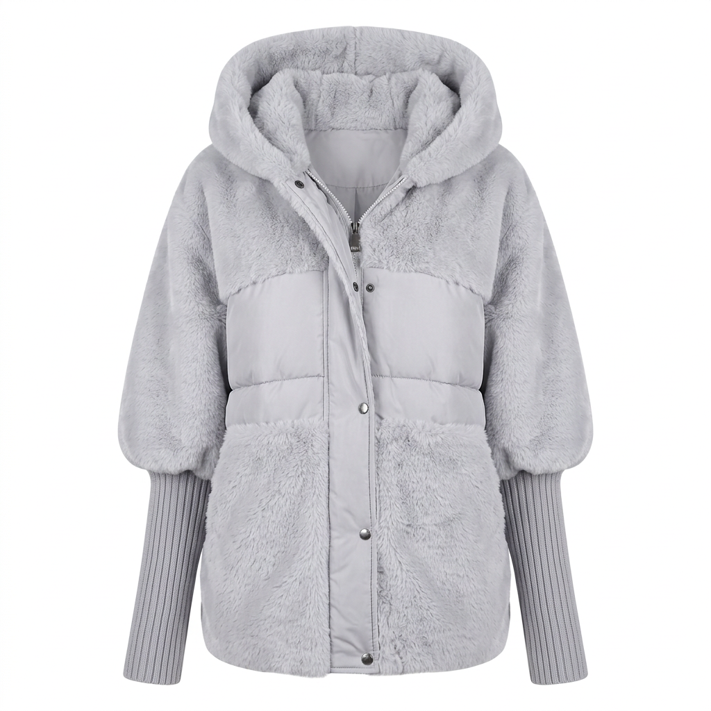 Women's Faux Fur Hooded Coat for Insulated Autumn Wear