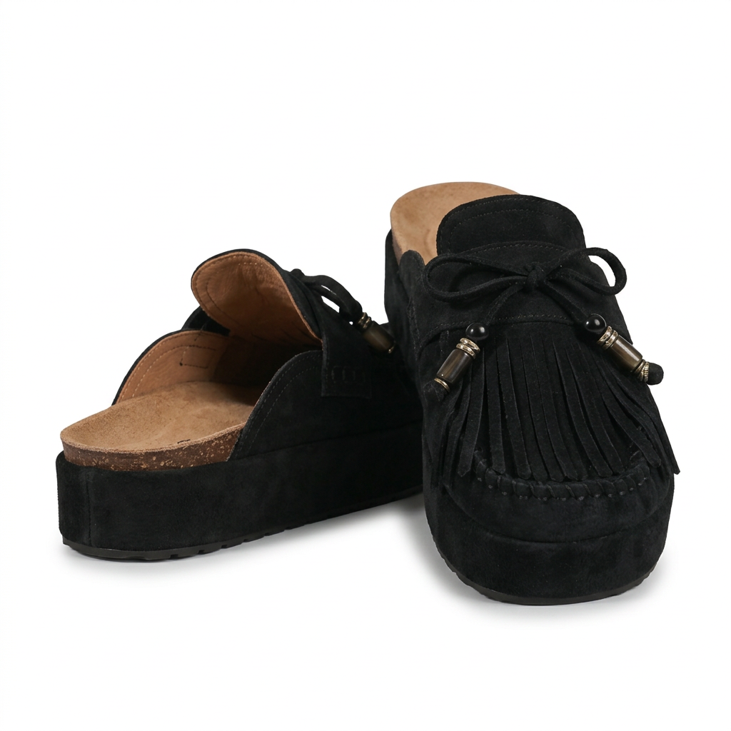 Women's Leather Sandals with Round Toe