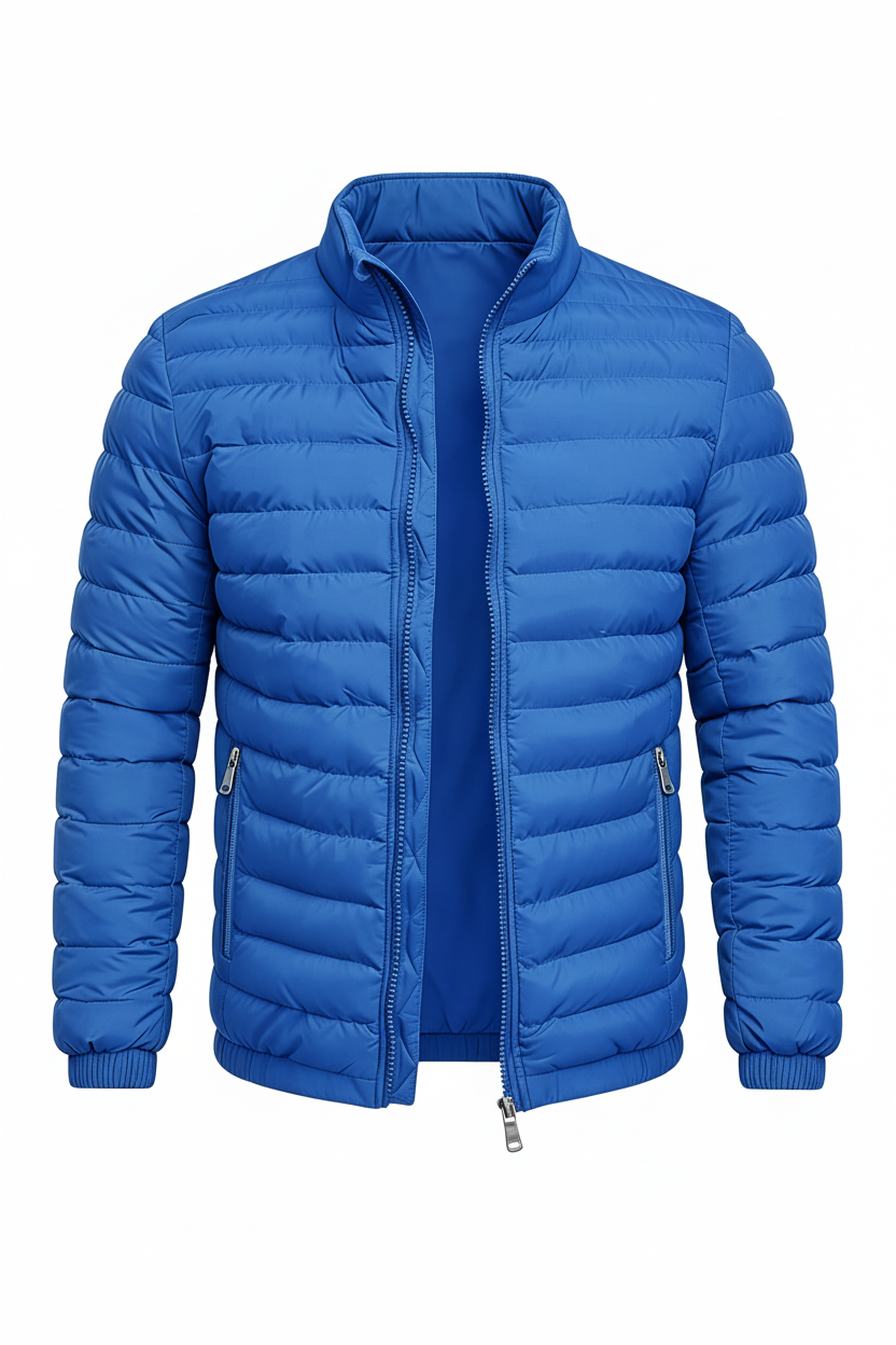 Men's Puffer Jacket - Royal Blue Front