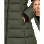 Women's Mid Length Puffer Jacket with Detachable Hood