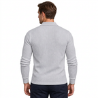 Men's Ribbed Long-Sleeve Polo Sweater – Slim Fit