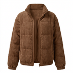 Women's Corduroy Winter Coat - Warm Everyday Style