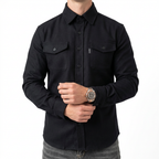 Classic Shirt Jacket with Flap Chest Pockets