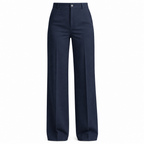 Dark blue straight-leg trousers