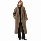 Winter Overcoat - Comfortable Cotton Blend Long Coat for Women