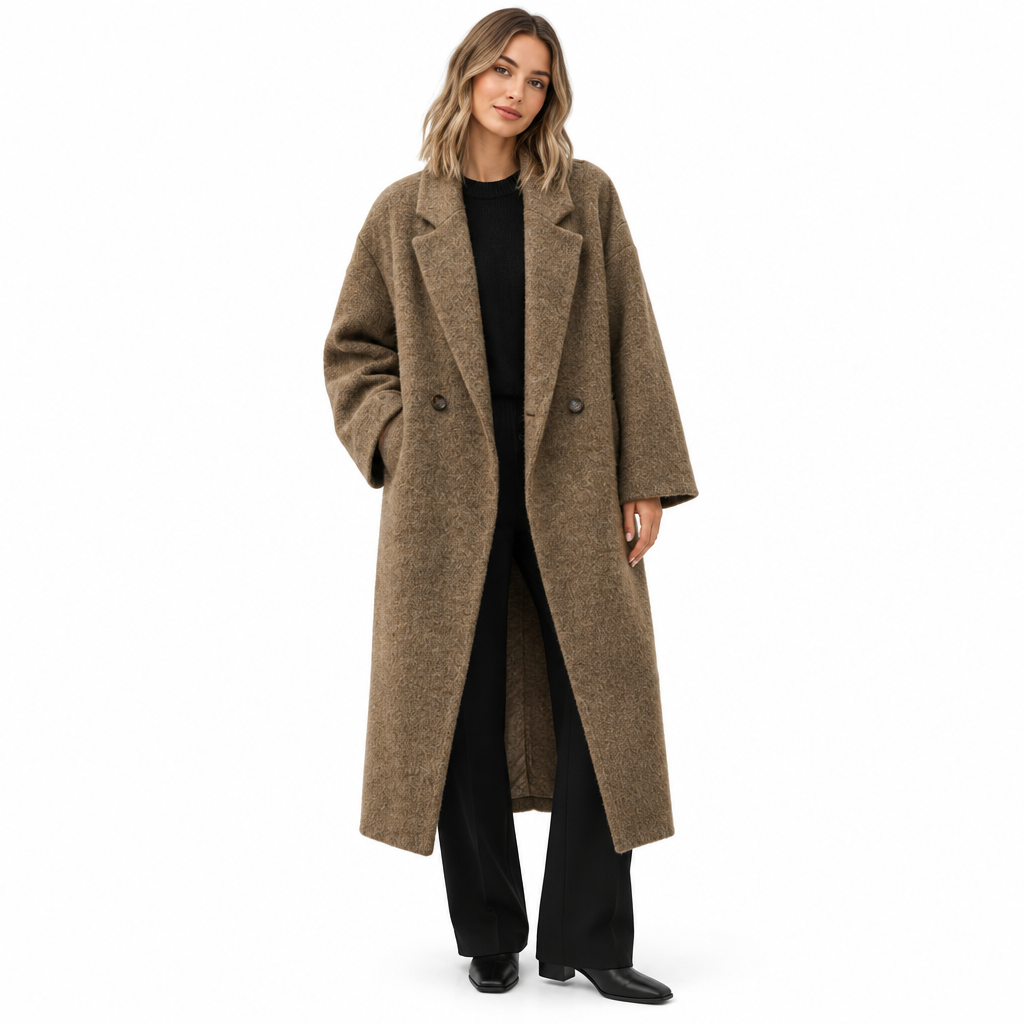 Winter Overcoat - Comfortable Cotton Blend Long Coat for Women