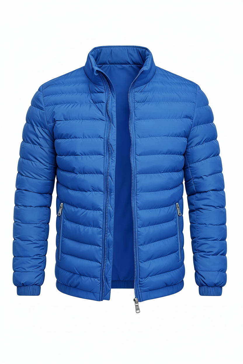 Men's Puffer Jacket - Royal Blue Front