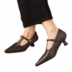 Pointed Kitten Heels with T-Bar Strap for Comfortable Elegance