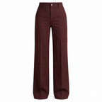 Wine red straight-leg trousers