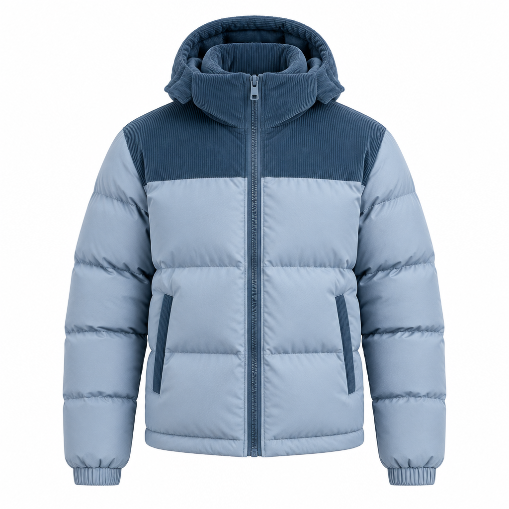 Men's Hooded Winter Puffer Jacket - Thickened, Windproof Warmth